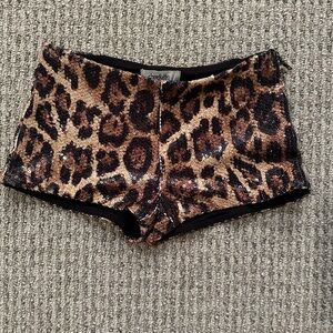 Charlotte Russe Animal Print Sequin Shorts